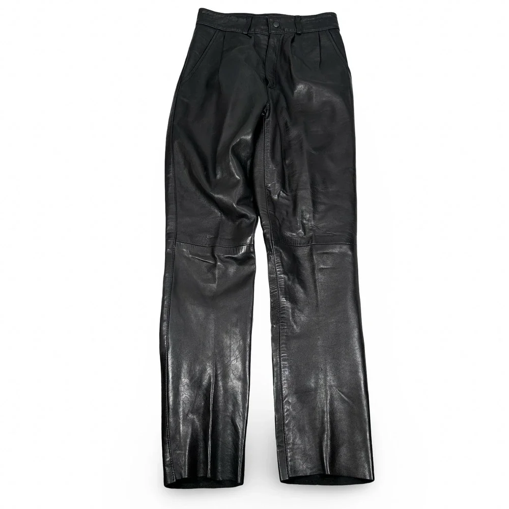 Empreinte Digitale Paris Black Leather Pants Made in‎ France High Waist Size 40